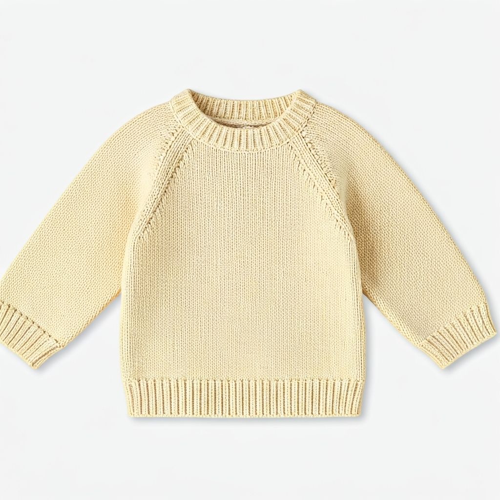Soft knit baby sweater in cream color